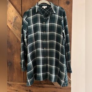 J. Jill Green Plaid Button Down Shirt